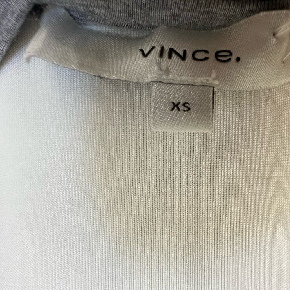 VINCE Long Slv Jersey Knit Midi T Shirt Dress Sz XS Stretchy Side Slit Gray - Picture 6 of 8